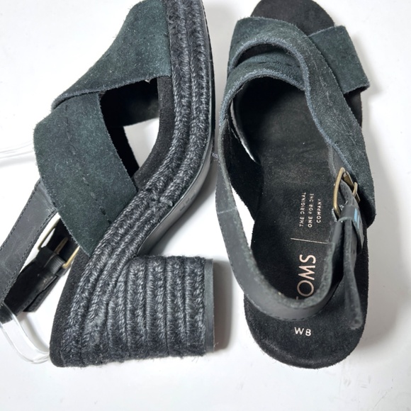 Toms Ibiza Black Platform Slingback Sandals - Picture 6 of 9